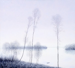 Krajobraz z krukiem, 180x200cm, olej na płótnie, 2014, (sRGB)