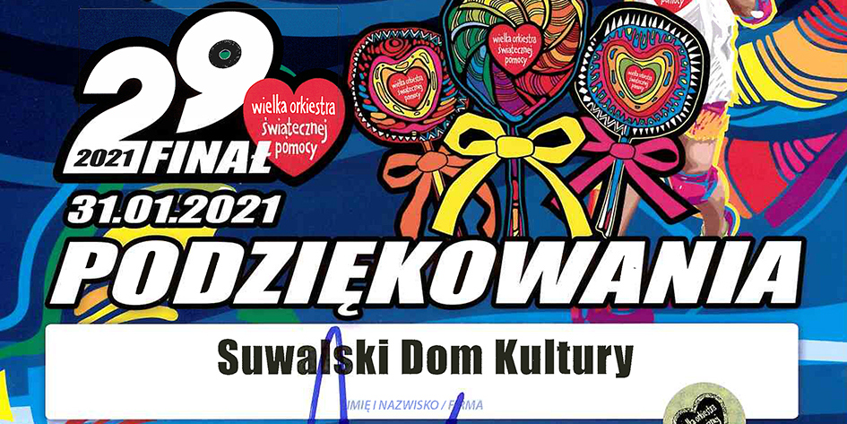 Zegar dla WOŚP. Podziękowania dla SOK