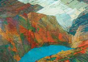 „Obraz BŁĘKITNY. Lago Jankarurish. Cordillera Blanca” – olej na płótnie, 130 cm x 170 cm, 2010 r.