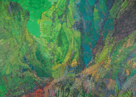 „Obraz SZMARAGDOWY. Dżungla” – olej na płótnie, 130 cm x 170 cm, 2010 r.